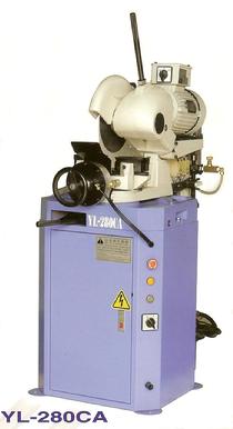 SMALL PRODUCTION CUTTING COLD SAW IN SEMI AUTOMATIC OPERATION, 12" COLD SAW, MITRE CAPABILITY TO 45 DEGREE BOTH LEFT AND RIGHT, SELF CENTERING VISE, FOOT PEDAL OR PUSH BUTTON OPERATION, YL-280CA $4,000.00 FOR 12" SEMI AUTOMATIC COLD SAW.