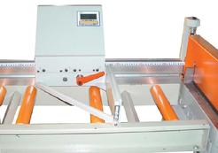 digital length stop roller conveyors for aluminum saws