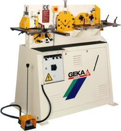 50 TON PUNCHING CAPACITY, 4" X 4" X 3/8" ANGLE IRON SHEAR, 12" X 3/8" FLAT BAR SHEAR, 6-7/8" THROAT DEPTH