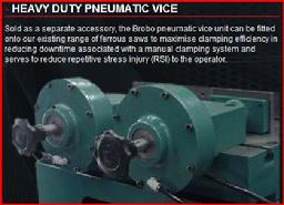 Brobo Heavy Duty Pneumatic Air Vise sold as optional accessory, can be fitted onto our existing range of Brobo Cold Saws