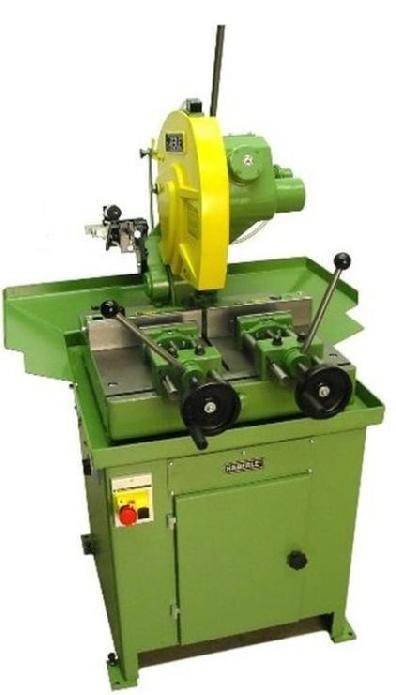 18" circular cold saw blade, 6.3" round cut capacity, 5.5" square cut capacity, 7.8" x 3.0" rectangular cutting capacity. Haberle H450 Saw