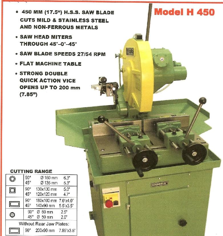 5" Square Tube Cutting Capacity Manual Cold Saw