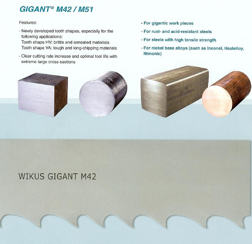 wikus gigant m42/m51 bandsaw blades