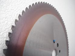 Carbide Tipped and Cermet Tipped saw blades are available with or without PVD coatings. Coated blades offer huge performance gains over high speed steel and friction saws with extended blade life and reduced stress on the cutting inserts.
