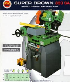 350mm - 14" HSS Cold Saw Machine, Semi Auto Operation with Variable Speed Drive Super Brown 350 